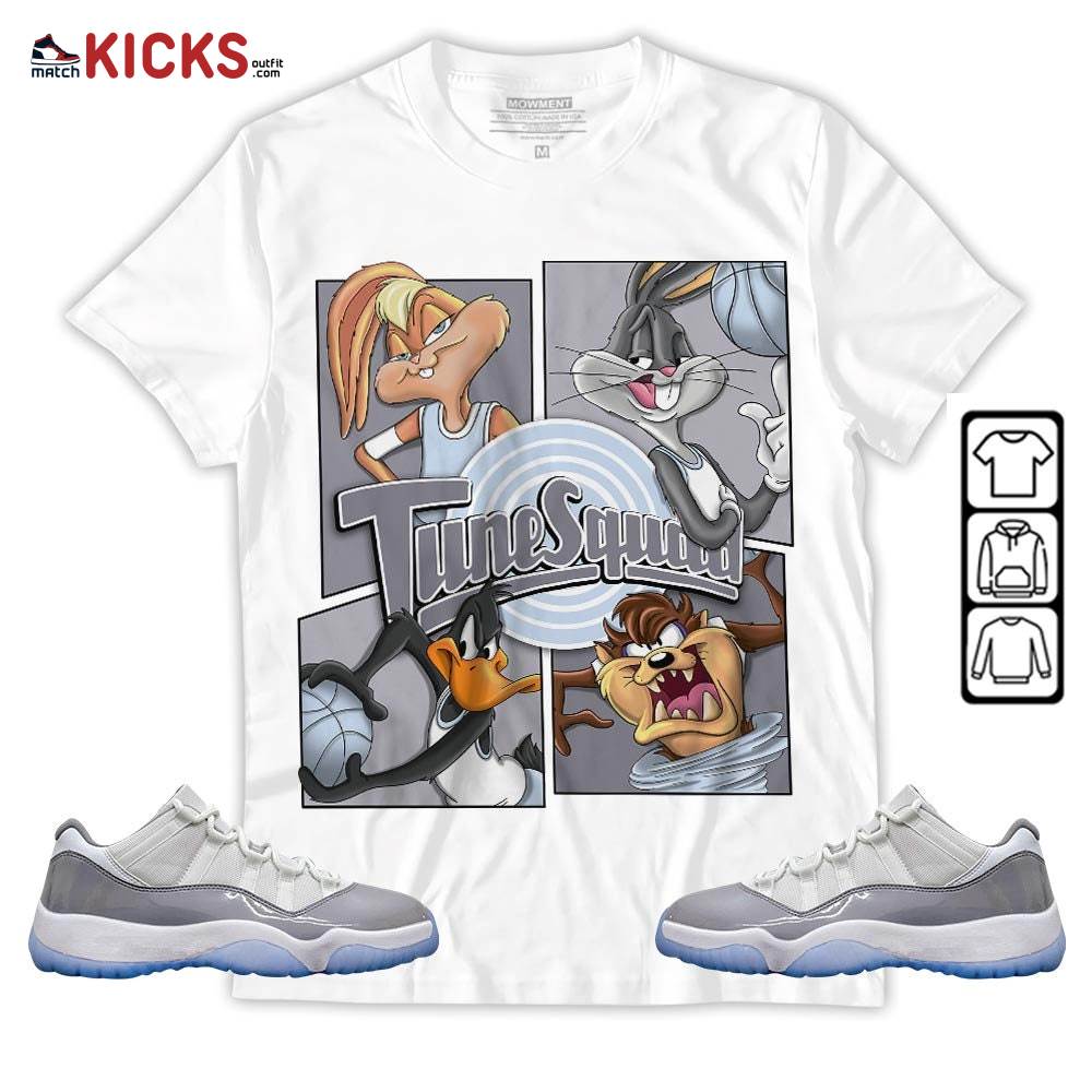 Bunny Tazmanian Basketball Sneaker Shirt Match Cement Grey 11s, Jordan 11 Low Cement Grey MKO Hoodie
