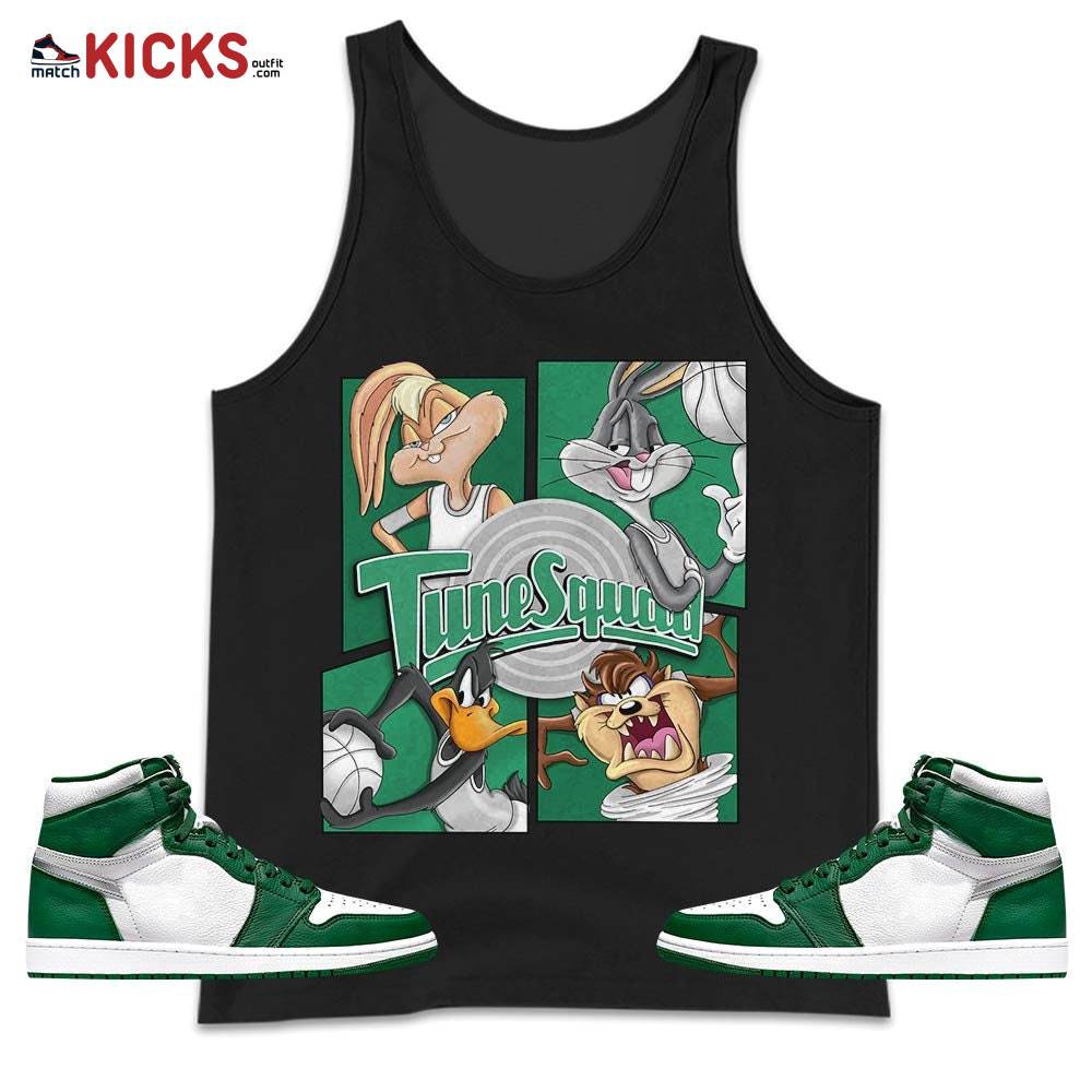 Bunny Tazmanian Basketball Sneaker Shirt Match High Gorge Green 1s, Jordan 1 Retro High Gorge Green MKO Tank Top