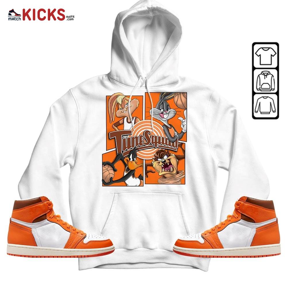 Bunny Tazmanian Basketball Sneaker Shirt Match High OG Starfish 1s, Jordan 1 Retro High OG Starfish MKO Hoodie