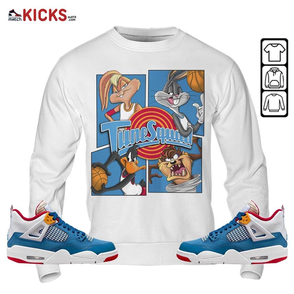 Bunny Tazmanian Basketball Sneaker Shirt Match Messy Room 4s, Jordan 4 GS Messy Room MKO Sweatshirt