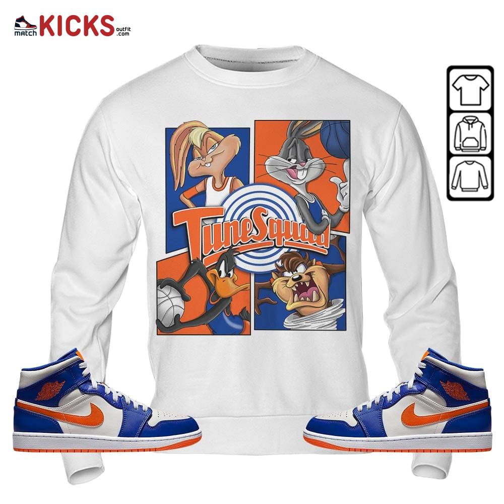 Bunny Tazmanian Basketball Sneaker Shirt Match Mid Knicks 1s, Jordan 1 Mid Knicks MKO Sweatshirt Bunny Tazmanian Basketball Sneaker Shirt Match Mid Knicks 1s, Jordan 1 Mid Knicks MKO Sweatshirt