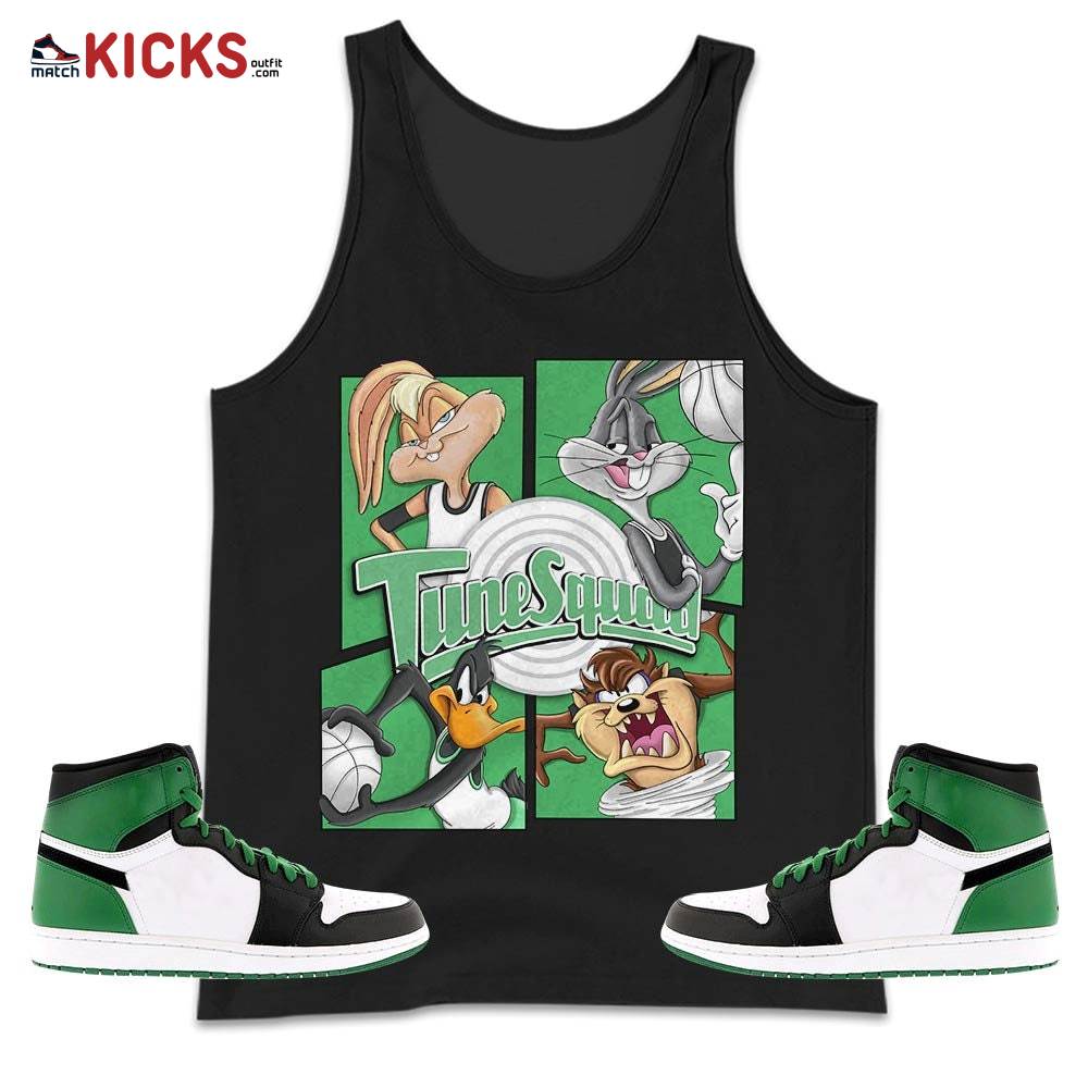 Bunny Tazmanian Basketball Sneaker Shirt Match OG Celtics 1s, Jordan 1 High OG Celtics MKO Tank Top