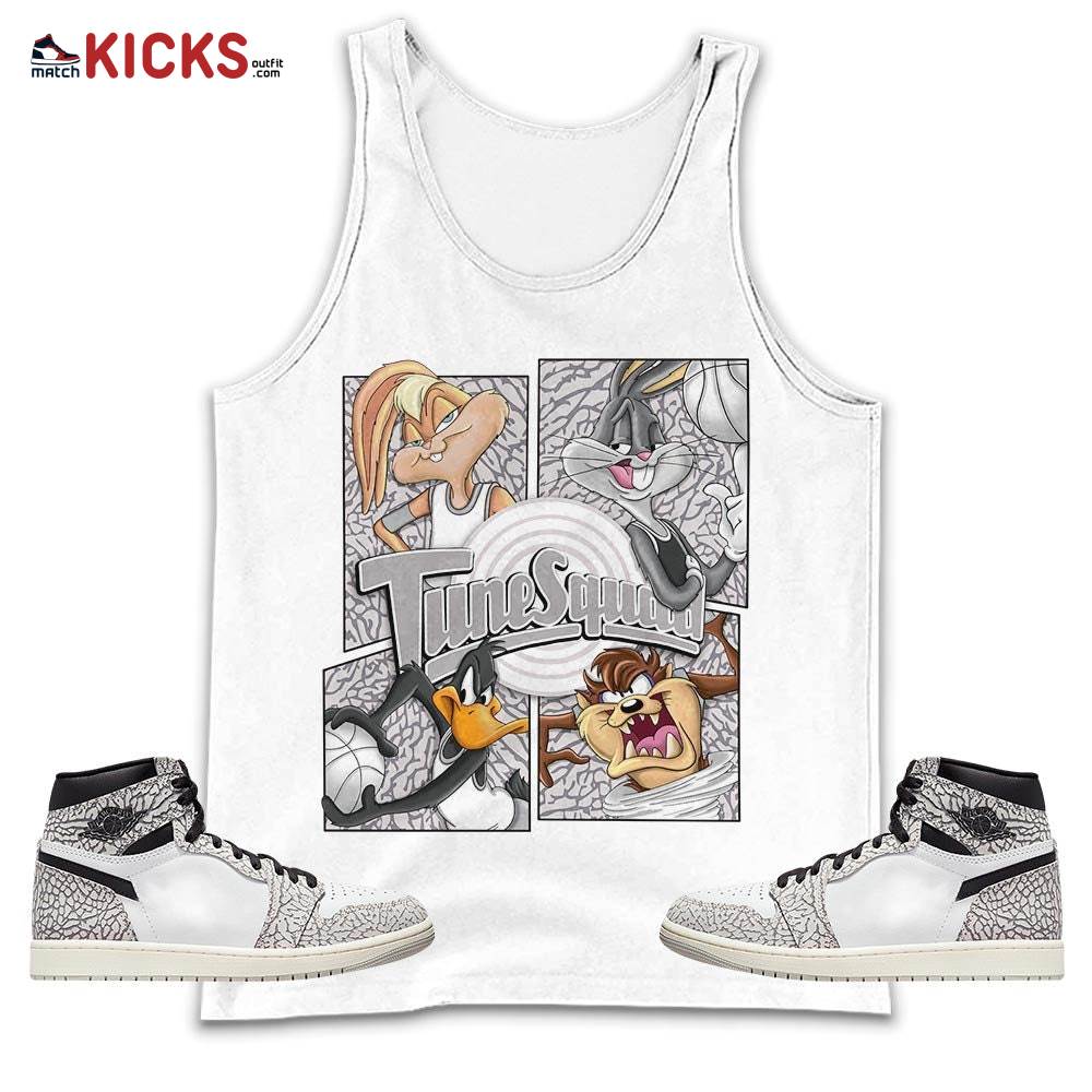 Bunny Tazmanian Basketball Sneaker Shirt Match OG Elephant 1s, Jordan 1 White Cement MKO Tank Top Bunny Tazmanian Basketball Sneaker Shirt Match OG Elephant 1s, Jordan 1 White Cement MKO Tank Top