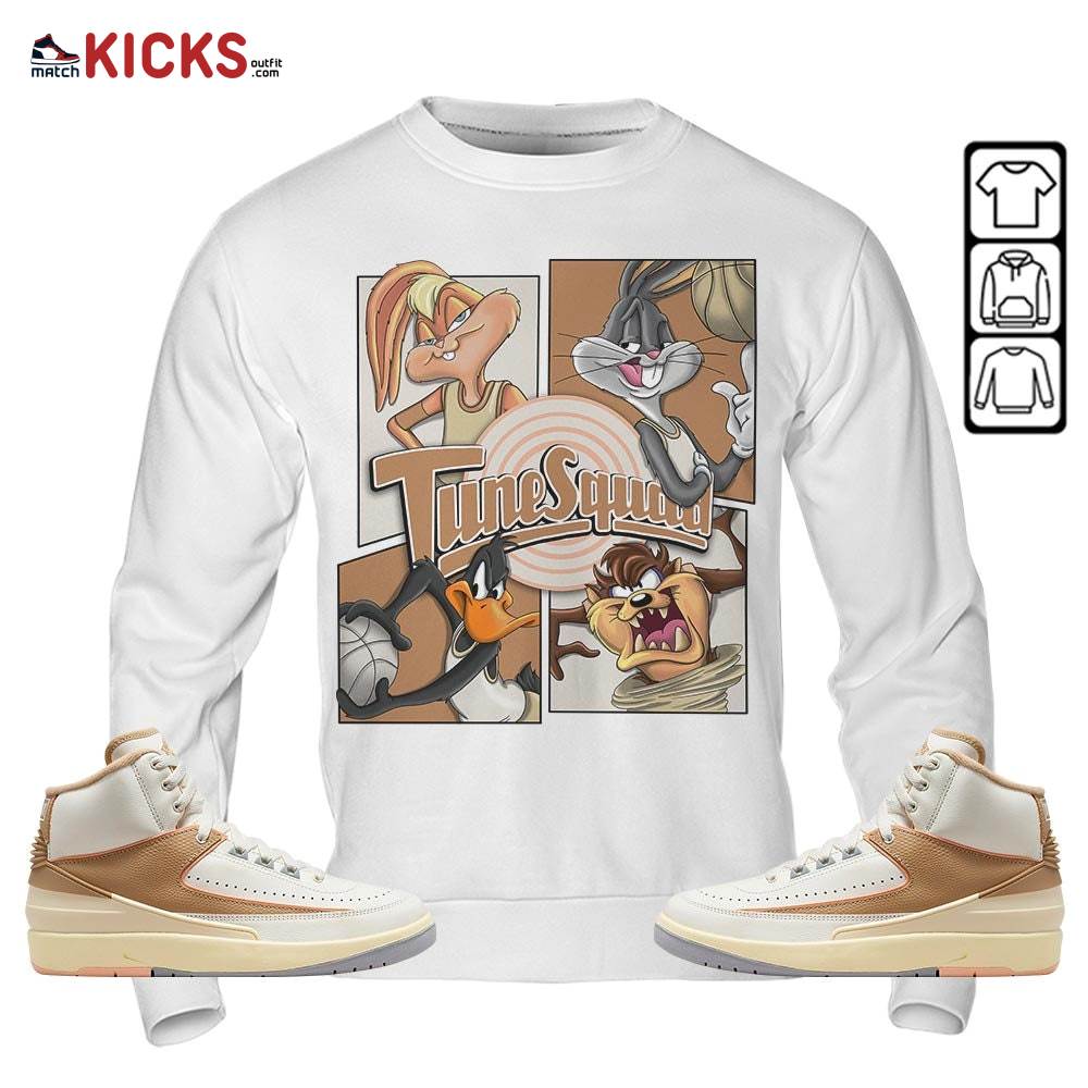 Bunny Tazmanian Basketball Sneaker Shirt Match Retro Craft 2s, Jordan 2 Craft MKO Sweatshirt