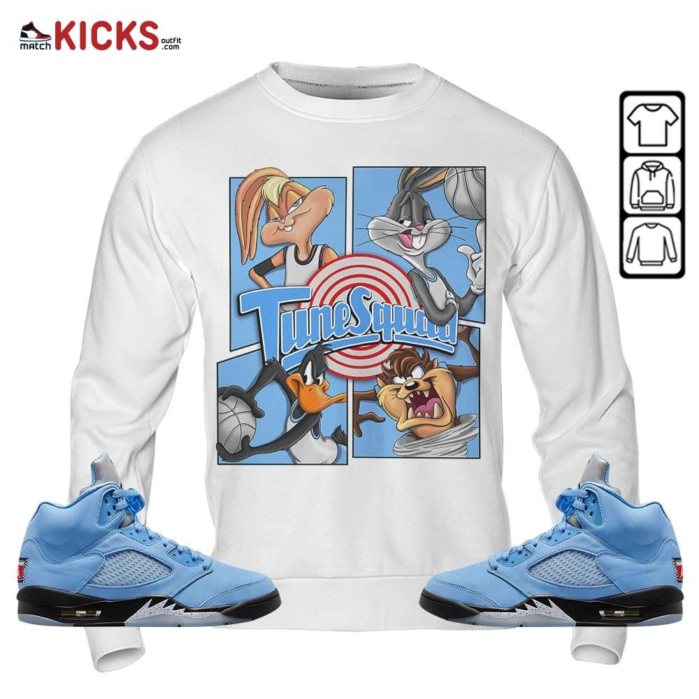 Bunny Tazmanian Basketball Sneaker Shirt Match Retro University Blue 5s, Jordan 5 University Blue MKO Sweatshirt Bunny Tazmanian Basketball Sneaker Shirt Match Retro University Blue 5s, Jordan 5 University Blue MKO Sweatshirt