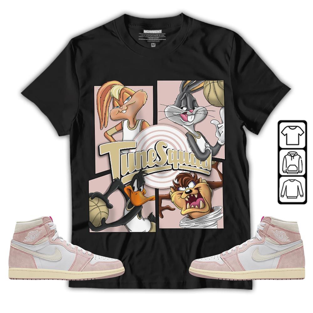 Bunny Tazmanian Basketball Sneaker Shirt Match Retro Washed Pink 1s, Jordan 1 High OG Washed Pink MKO T-Shirt