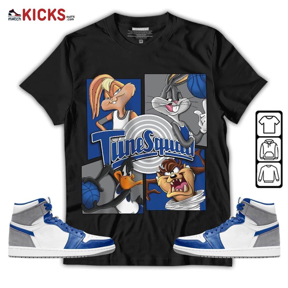 Bunny Tazmanian Basketball Sneaker Shirt Match True Blue 1s, Jordan 1 High OG True Blue MKO T-Shirt