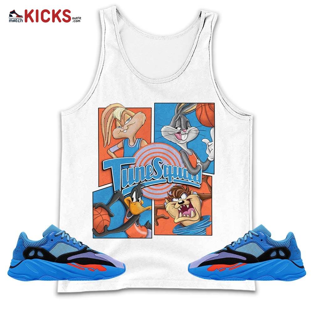 Bunny Tazmanian Basketball Sneaker Shirt Match V1 Hi-Res Blue 700s, Yeezy 700 V1 Hi-Res Blue MKO Tank Top