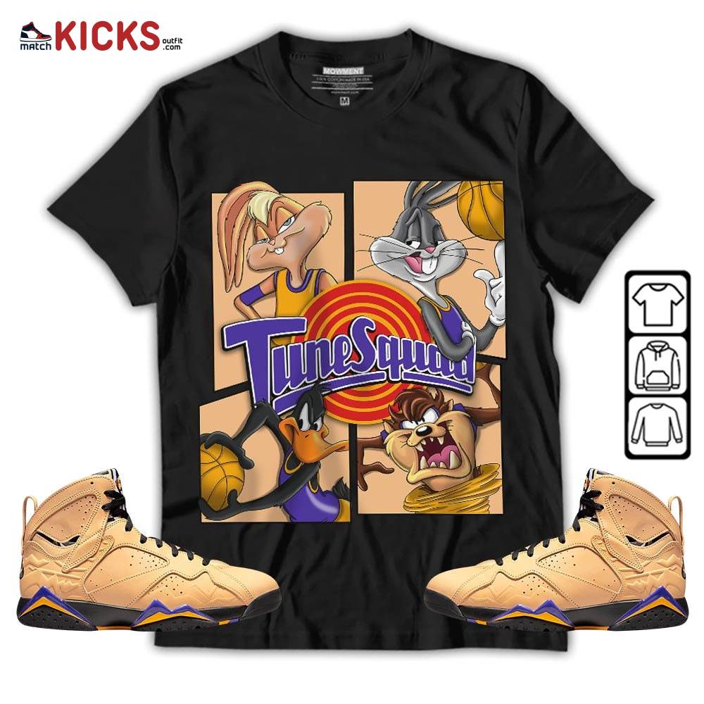 Bunny Tazmanian Basketball Sneaker Shirt Match Vachetta Tan 7s, Jordan 7 SE Afrobeats MKO T-Shirt