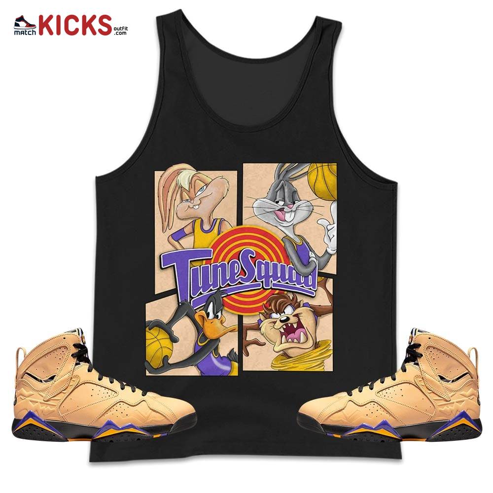 Bunny Tazmanian Basketball Sneaker Shirt Match Vachetta Tan 7s, Jordan 7 SE Afrobeats MKO Tank Top
