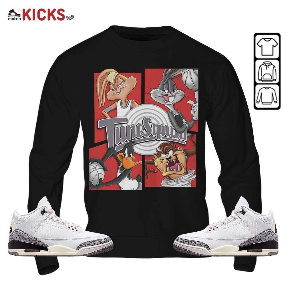Bunny Tazmanian Basketball Sneaker Shirt Match White Cement 3s, Jordan Retro 3 White Cement MKO T-Shirt Bunny Tazmanian Basketball Sneaker Shirt Match White Cement 3s, Jordan Retro 3 White Cement MKO T-Shirt