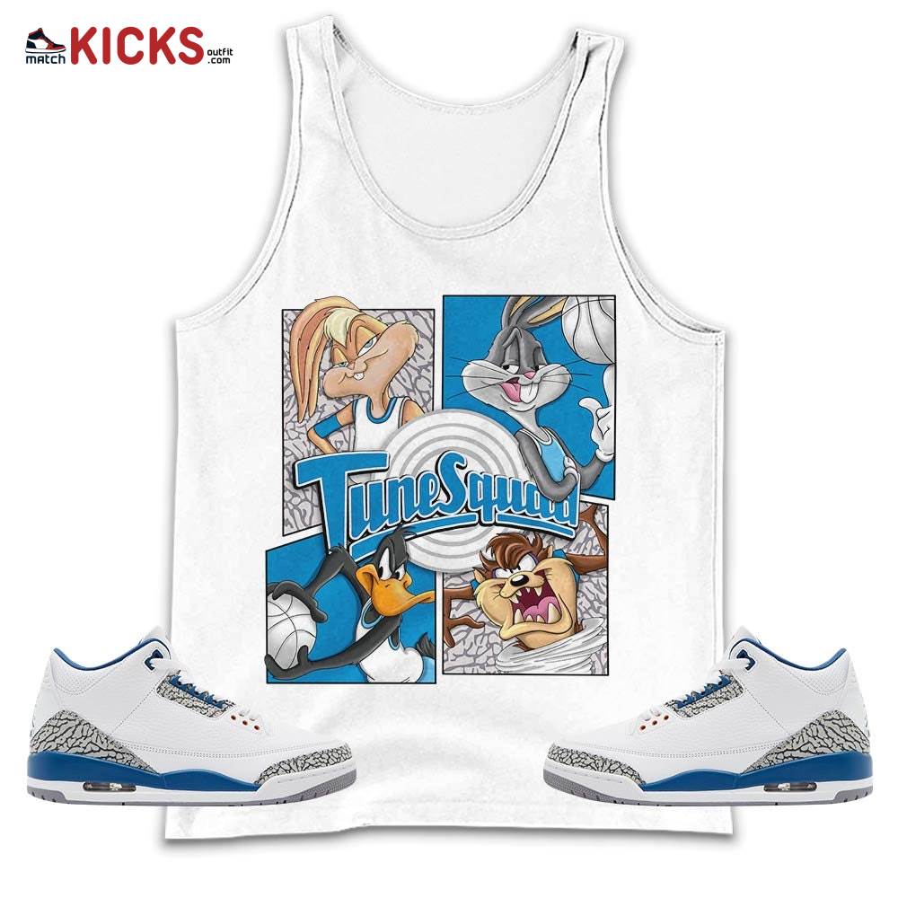 Bunny Tazmanian Basketball Sneaker Shirt Match Wizards 3s, Jordan Retro 3 Wizards MKO Tank Top
