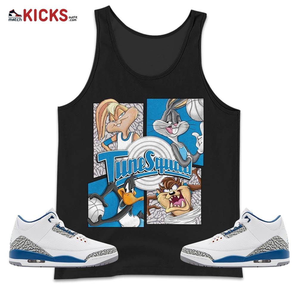 Bunny Tazmanian Basketball Sneaker Shirt Match Wizards 3s, Jordan Retro 3 Wizards MKO Tank Top