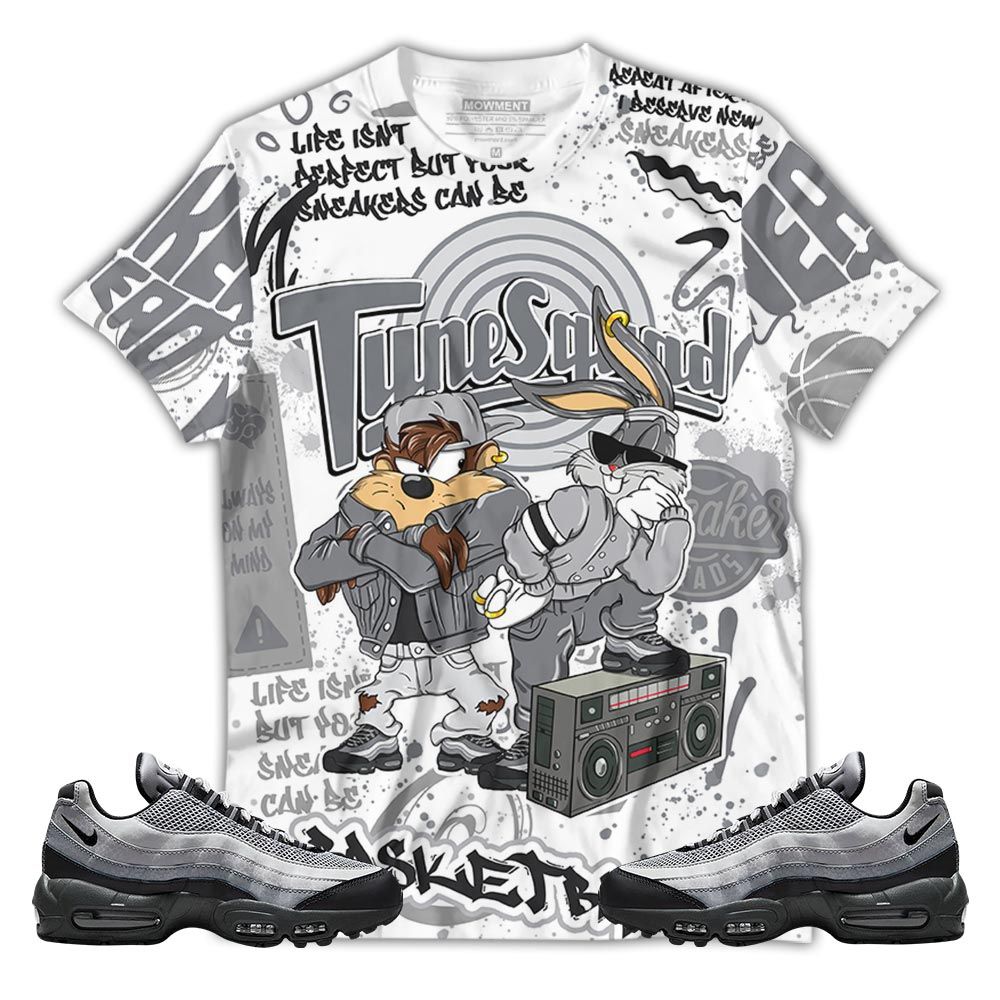 Bunny Tazmanian Hiphop Sneaker Shirt Match 95 Reflective Safari Grey, Air Max 95 Reflective Safari Hoodie Sweatshirt Tee All Over Print MKO Shirt