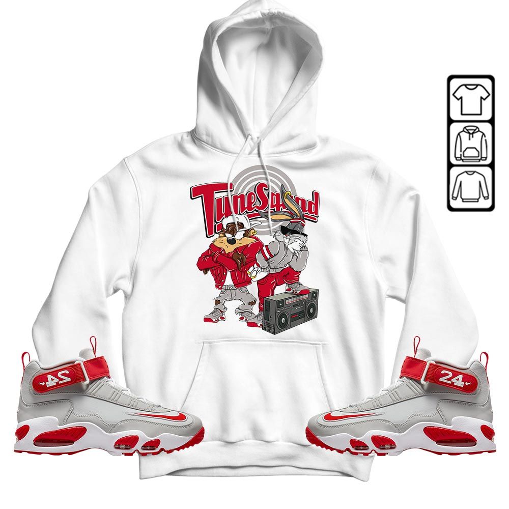 Bunny Tazmanian Hiphop Sneaker Shirt Match Griffey Max 1 University Reds, Air Griffey Max 1 Gray Reds MKO T-Shirt