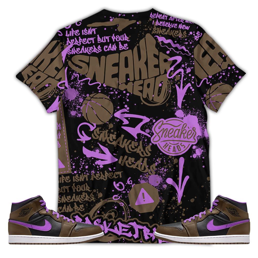 Bunny Tazmanian Hiphop Sneaker Shirt Match Jordan 1 Mid Palomino, Jordan 1 Mid Palomino Hoodie Sweatshirt Tee All Over Print MKO Shirt