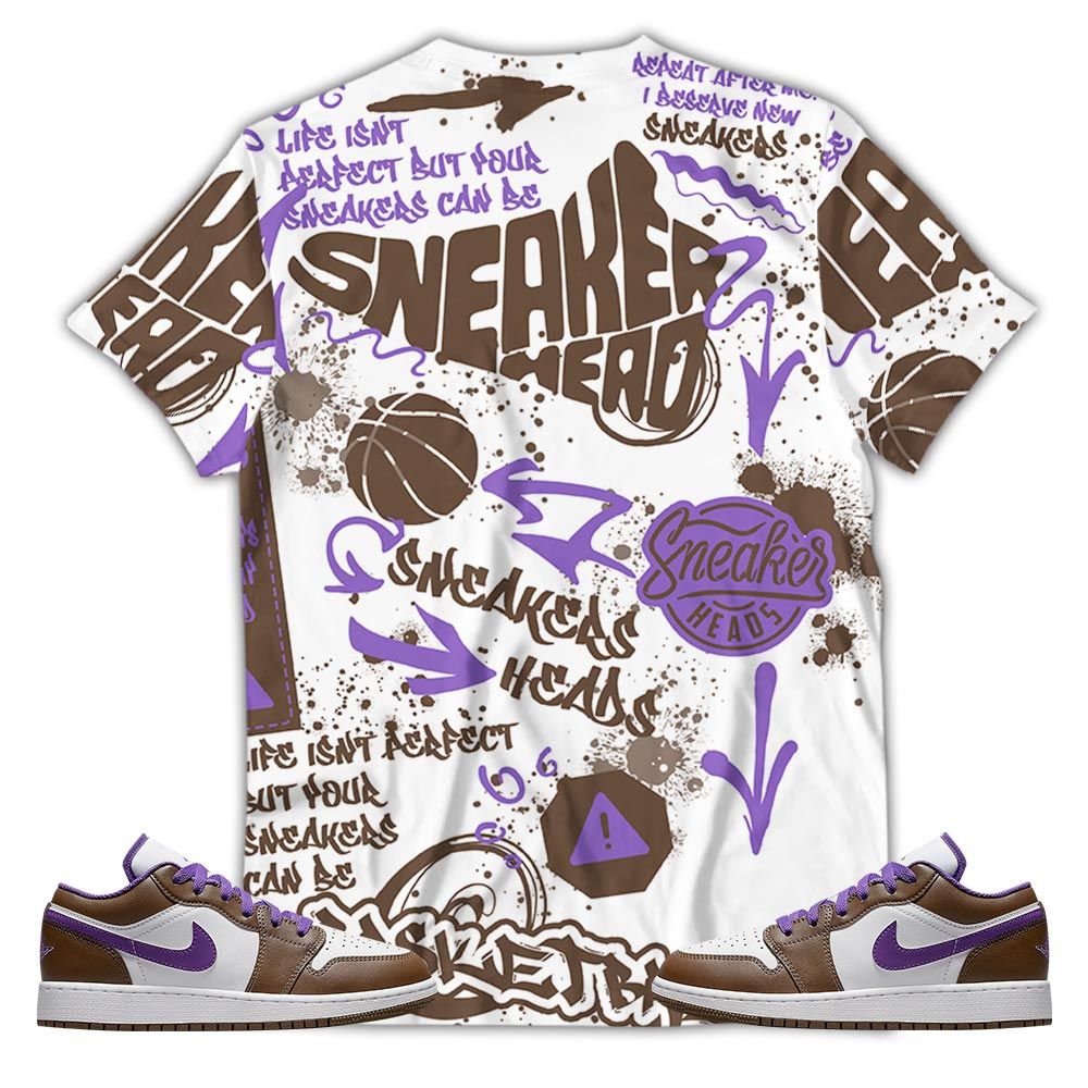 Bunny Tazmanian Hiphop Sneaker Shirt Match Purple Mocha 1S, Jordan 1 Low Purple Mocha Hoodie Sweatshirt Tee All Over Print MKO Shirt