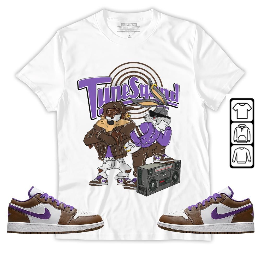 Bunny Tazmanian Hiphop Sneaker Shirt Match Purple Mocha 1s, Jordan 1 Low Purple Mocha MKO T-Shirt Bunny Tazmanian Hiphop Sneaker Shirt Match Purple Mocha 1s, Jordan 1 Low Purple Mocha MKO T-Shirt