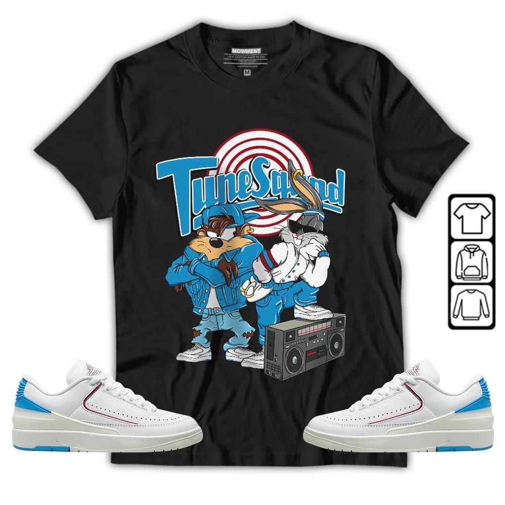 Bunny Tazmanian Hiphop Sneaker Shirt Match University To Chicago 2s, Jordan 2 Low Blue To Chicago MKO T-Shirt