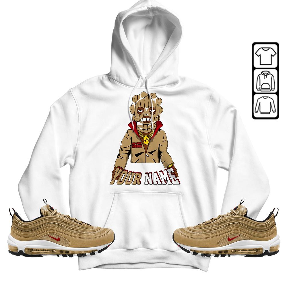 By Any Means Custom Sneaker Shirt Match Air Max 97 Metallic Gold, Air Max 97 Gold Bullet MKO T-Shirt