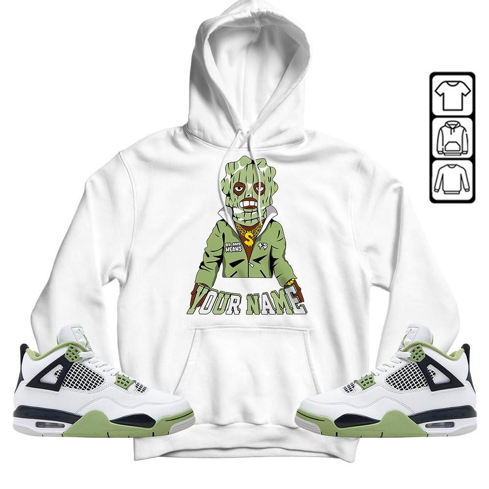 By Any Means Custom Sneaker Shirt Match Retro Oil Green 4s, Jordan 4 Oil Green MKO T-Shirt