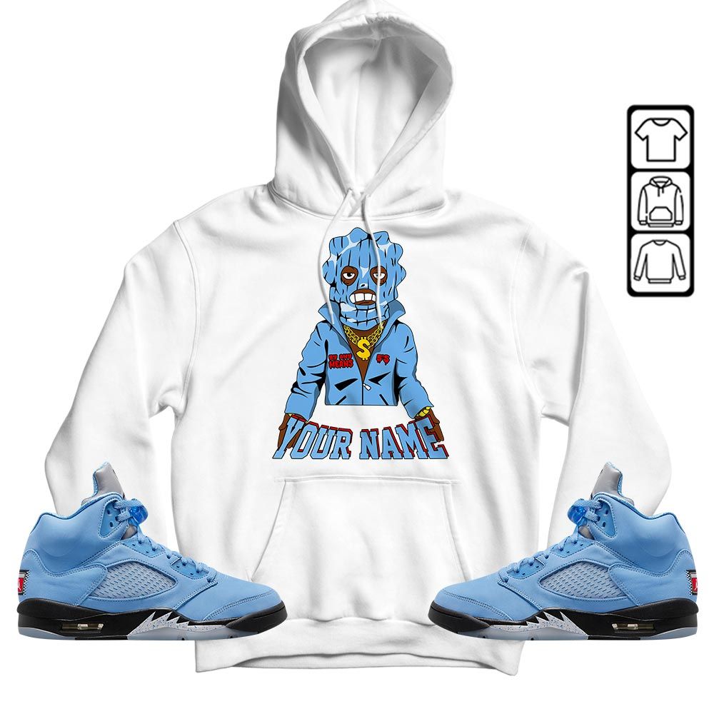 By Any Means Custom Sneaker Shirt Match Retro University Blue 5s, Jordan 5 University Blue MKO T-Shirt
