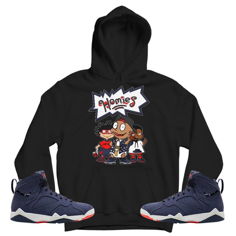 Cartoon 90s Homies Sneaker Shirt Match 7 Neutral Indigo, Jordan 7 Quai 54 MKO T-Shirt