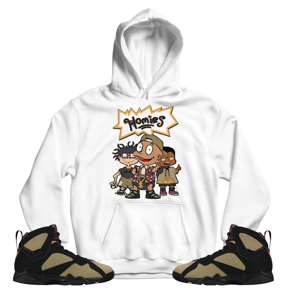 Cartoon 90s Homies Sneaker Shirt Match Black Cherrywood 7s, Jordan 7 Black Olive MKO T-Shirt Cartoon 90s Homies Sneaker Shirt Match Black Cherrywood 7s, Jordan 7 Black Olive MKO T-Shirt