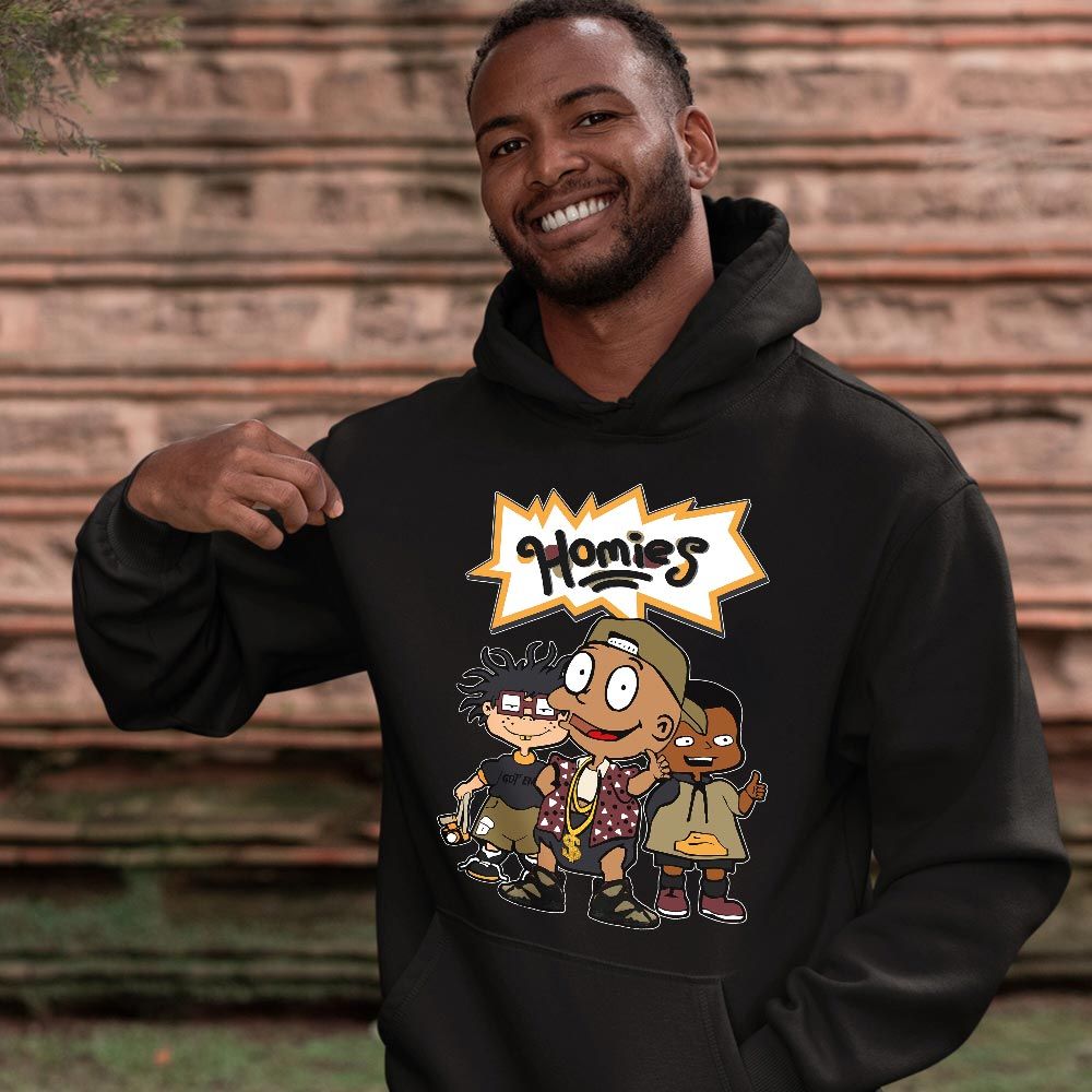 Cartoon 90s Homies Sneaker Shirt Match Black Cherrywood 7s, Jordan 7 Black Olive MKO T-Shirt Cartoon 90s Homies Sneaker Shirt Match Black Cherrywood 7s, Jordan 7 Black Olive MKO T-Shirt