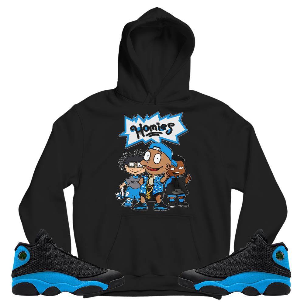 Cartoon 90s Homies Sneaker Shirt Match Black University Blue 13s, Jordan 13 Black University Blue 2022 MKO T-Shirt