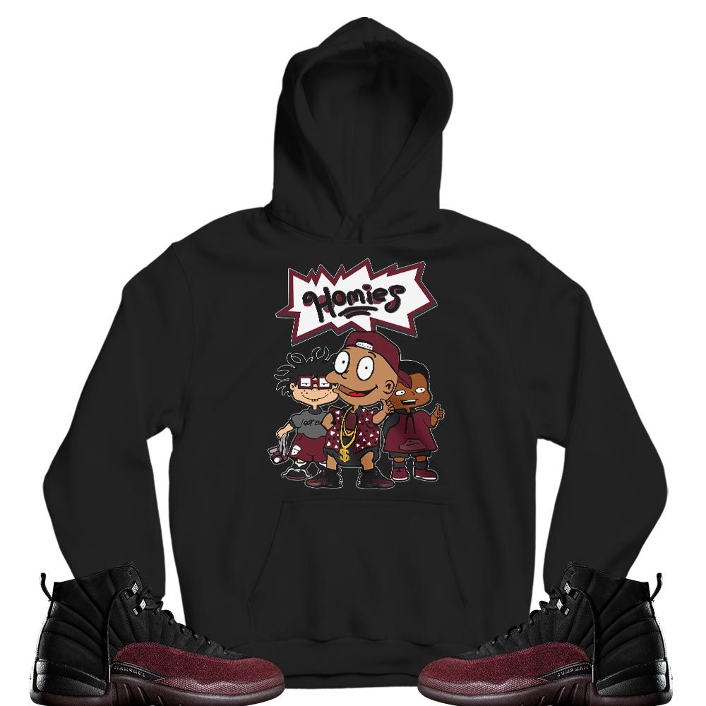 Cartoon 90s Homies Sneaker Shirt Match Burgundy Crush 12s, Jordan 12 A Ma Maniere MKO T-Shirt