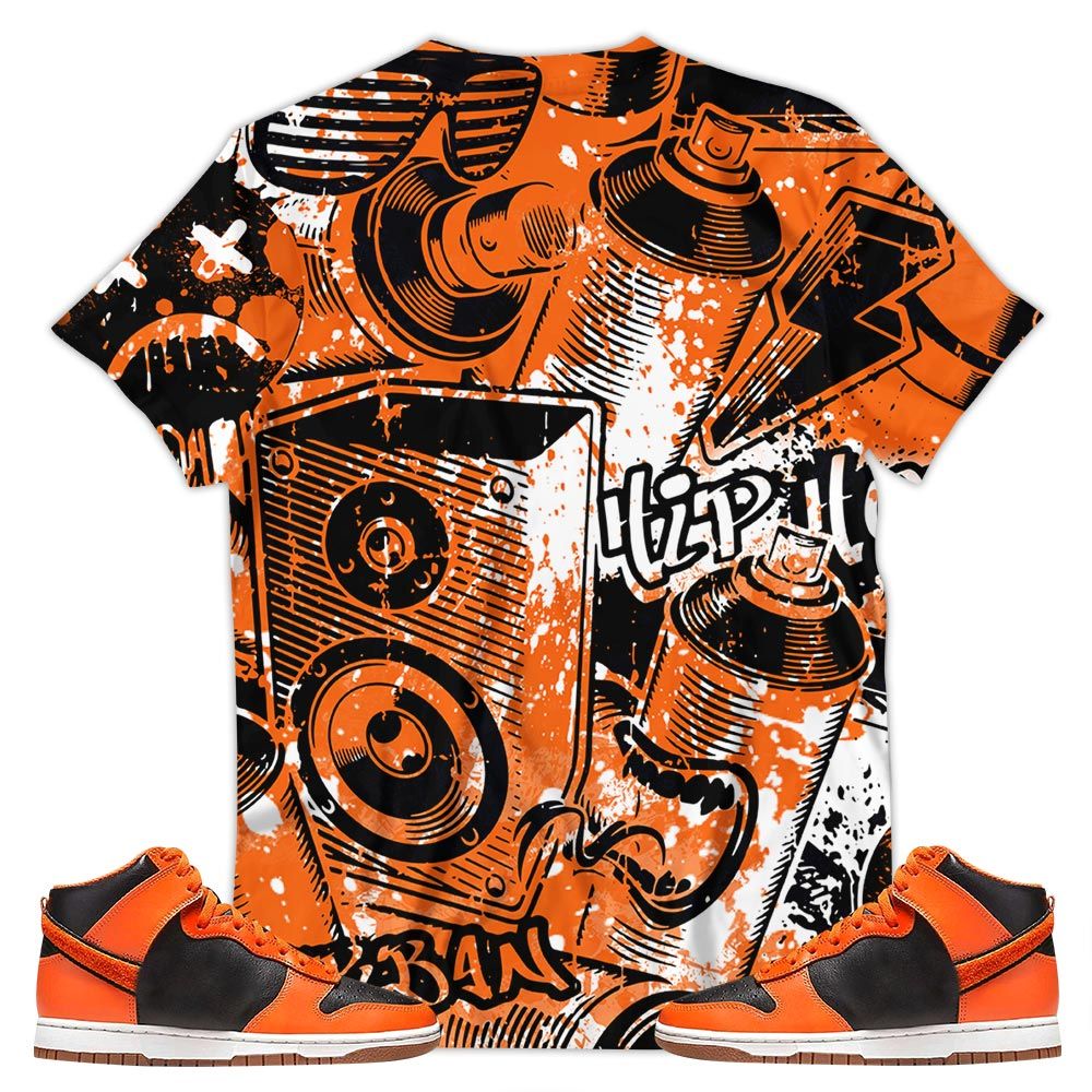 Cartoon 90S Homies Sneaker Shirt Match Dunk Black Orange, Dunk High Gs Safety Orange Hoodie Sweatshirt Tee All Over Print MKO Shirt
