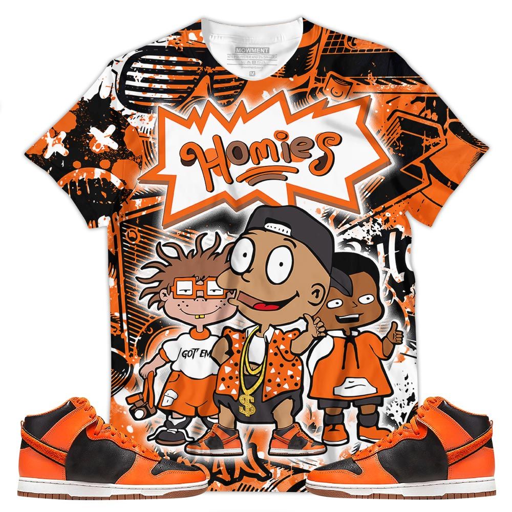Cartoon 90S Homies Sneaker Shirt Match Dunk Black Orange, Dunk High Gs Safety Orange Hoodie Sweatshirt Tee All Over Print MKO Shirt Cartoon 90S Homies Sneaker Shirt Match Dunk Black Orange, Dunk High Gs Safety Orange Hoodie Sweatshirt Tee All Over Print MKO Shirt