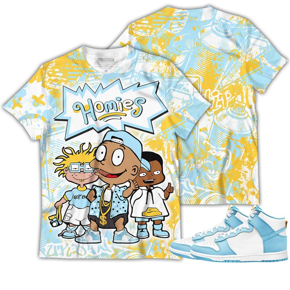 Cartoon 90S Homies Sneaker Shirt Match Dunk High Blue Chill, Dunk High Homer Simpson Hoodie Sweatshirt Tee All Over Print MKO Shirt Cartoon 90S Homies Sneaker Shirt Match Dunk High Blue Chill, Dunk High Homer Simpson Hoodie Sweatshirt Tee All Over Print MKO Shirt