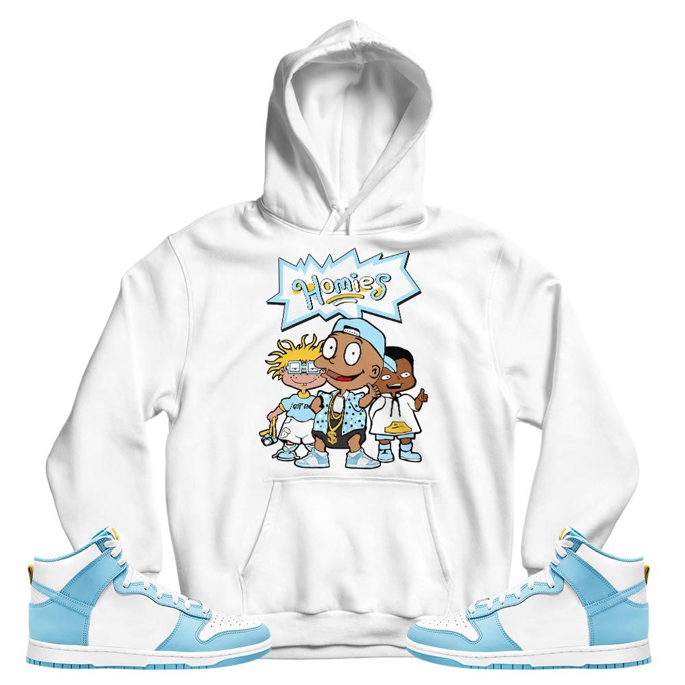 Cartoon 90s Homies Sneaker Shirt Match Dunk High Blue Chill, Dunk High Homer Simpson MKO T-Shirt Cartoon 90s Homies Sneaker Shirt Match Dunk High Blue Chill, Dunk High Homer Simpson MKO T-Shirt