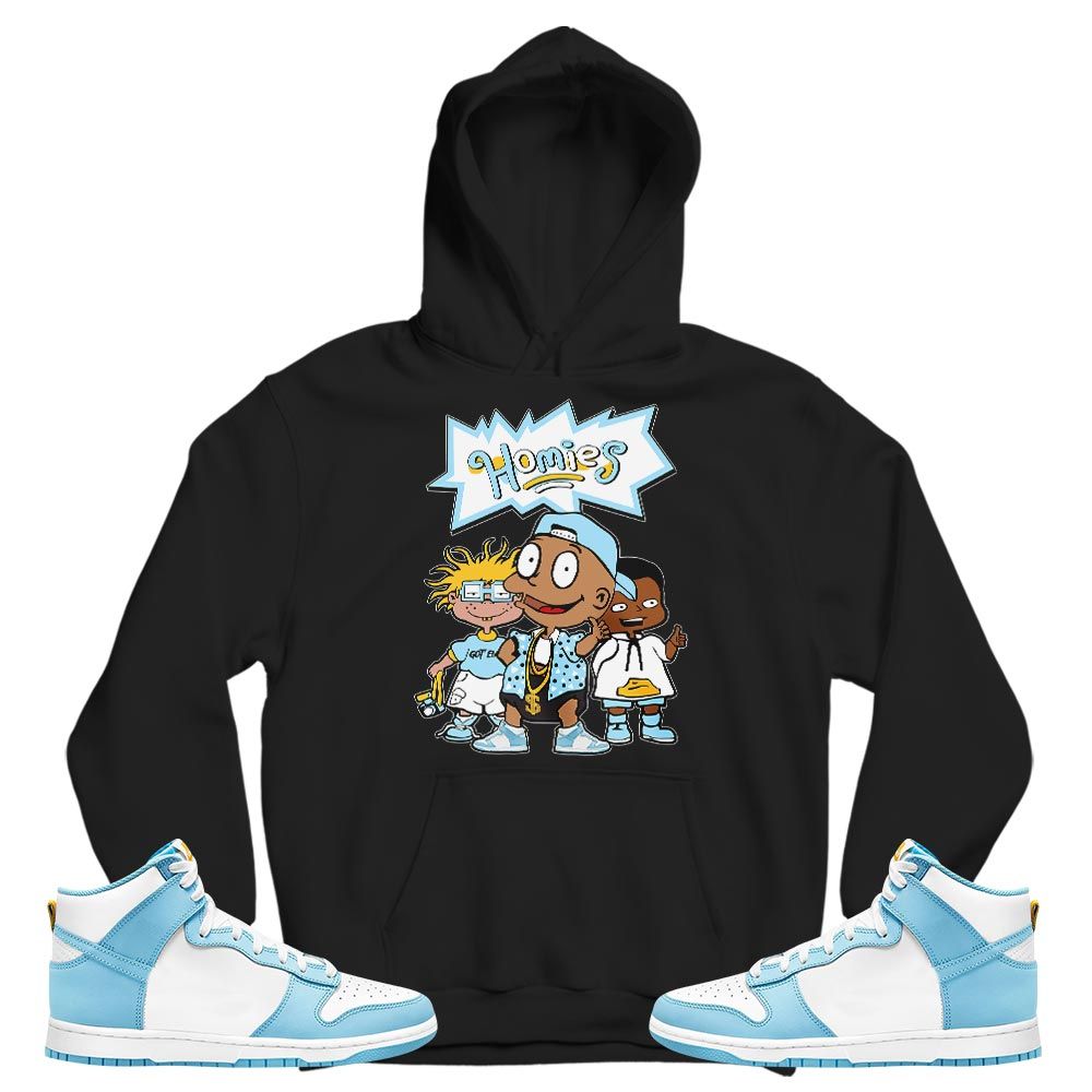 Cartoon 90s Homies Sneaker Shirt Match Dunk High Blue Chill, Dunk High Homer Simpson MKO T-Shirt