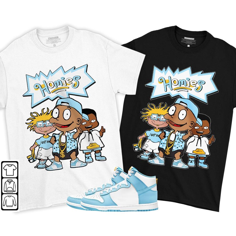 Cartoon 90s Homies Sneaker Shirt Match Dunk High Blue Chill, Dunk High Homer Simpson MKO T-Shirt Cartoon 90s Homies Sneaker Shirt Match Dunk High Blue Chill, Dunk High Homer Simpson MKO T-Shirt