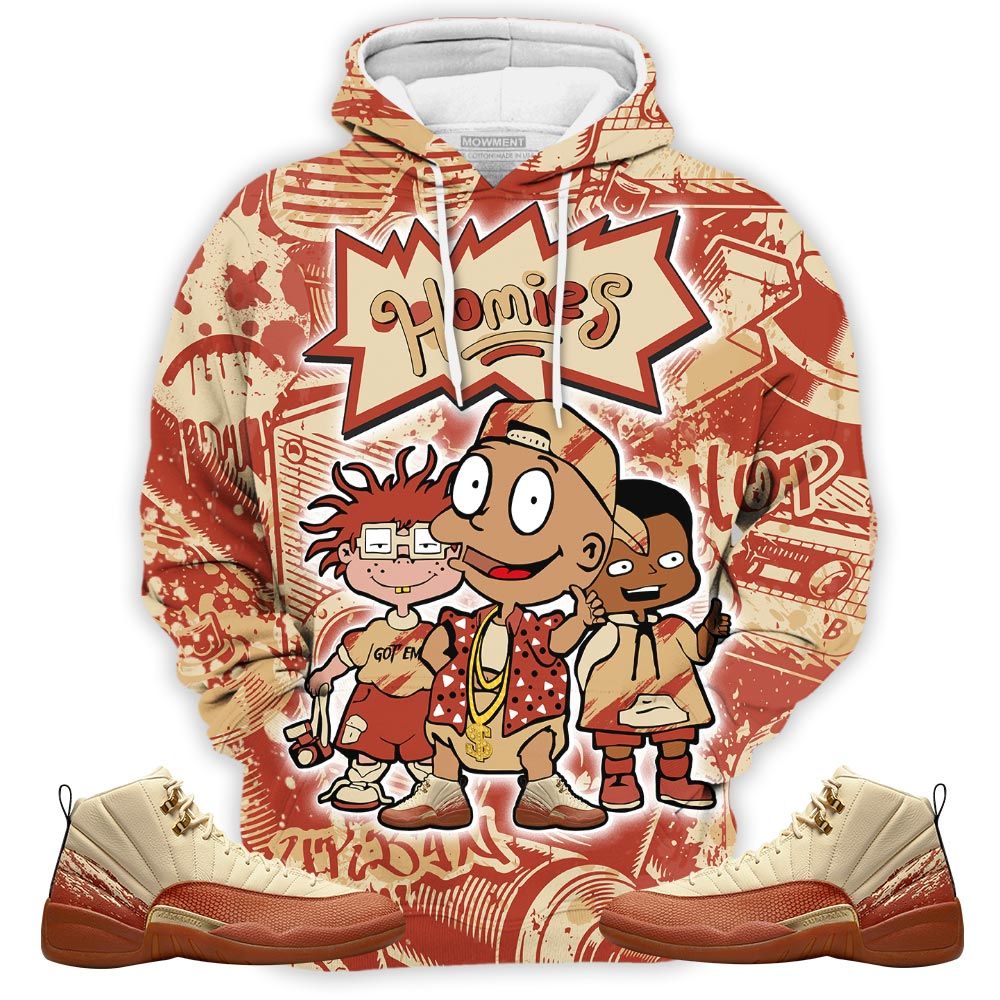 Cartoon 90S Homies Sneaker Shirt Match Eastside Golf 12S, Jordan 12 Retro Eastside Golf Hoodie Sweatshirt Tee All Over Print MKO Shirt