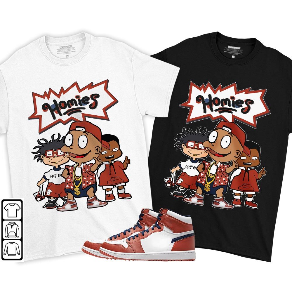 Cartoon 90s Homies Sneaker Shirt Match Eastside Golf 1s, Jordan 1 High Eastside Golf MKO T-Shirt Cartoon 90s Homies Sneaker Shirt Match Eastside Golf 1s, Jordan 1 High Eastside Golf MKO T-Shirt