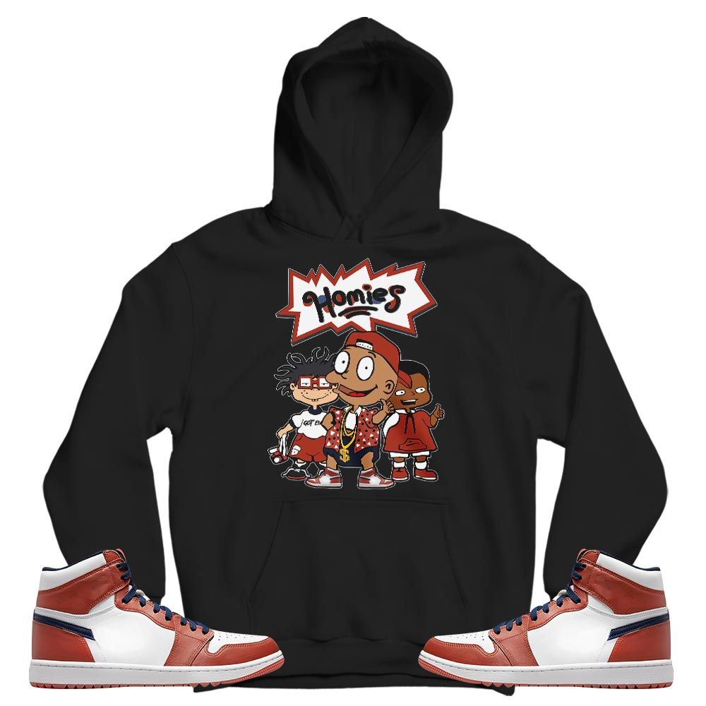 Cartoon 90s Homies Sneaker Shirt Match Eastside Golf 1s, Jordan 1 High Eastside Golf MKO T-Shirt