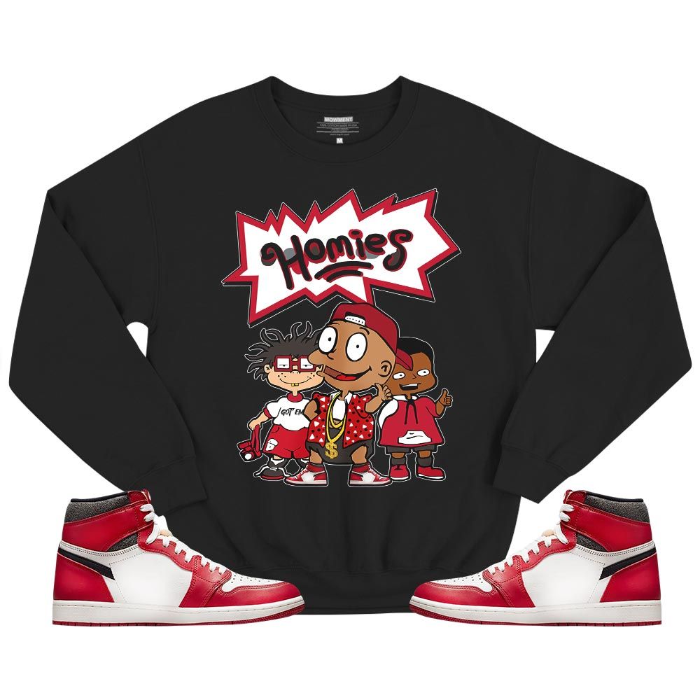 Cartoon 90s Homies Sneaker Shirt Match High OG Chicago 1s, Jordan 1 Lost Found Chicago MKO T-Shirt Cartoon 90s Homies Sneaker Shirt Match High OG Chicago 1s, Jordan 1 Lost Found Chicago MKO T-Shirt