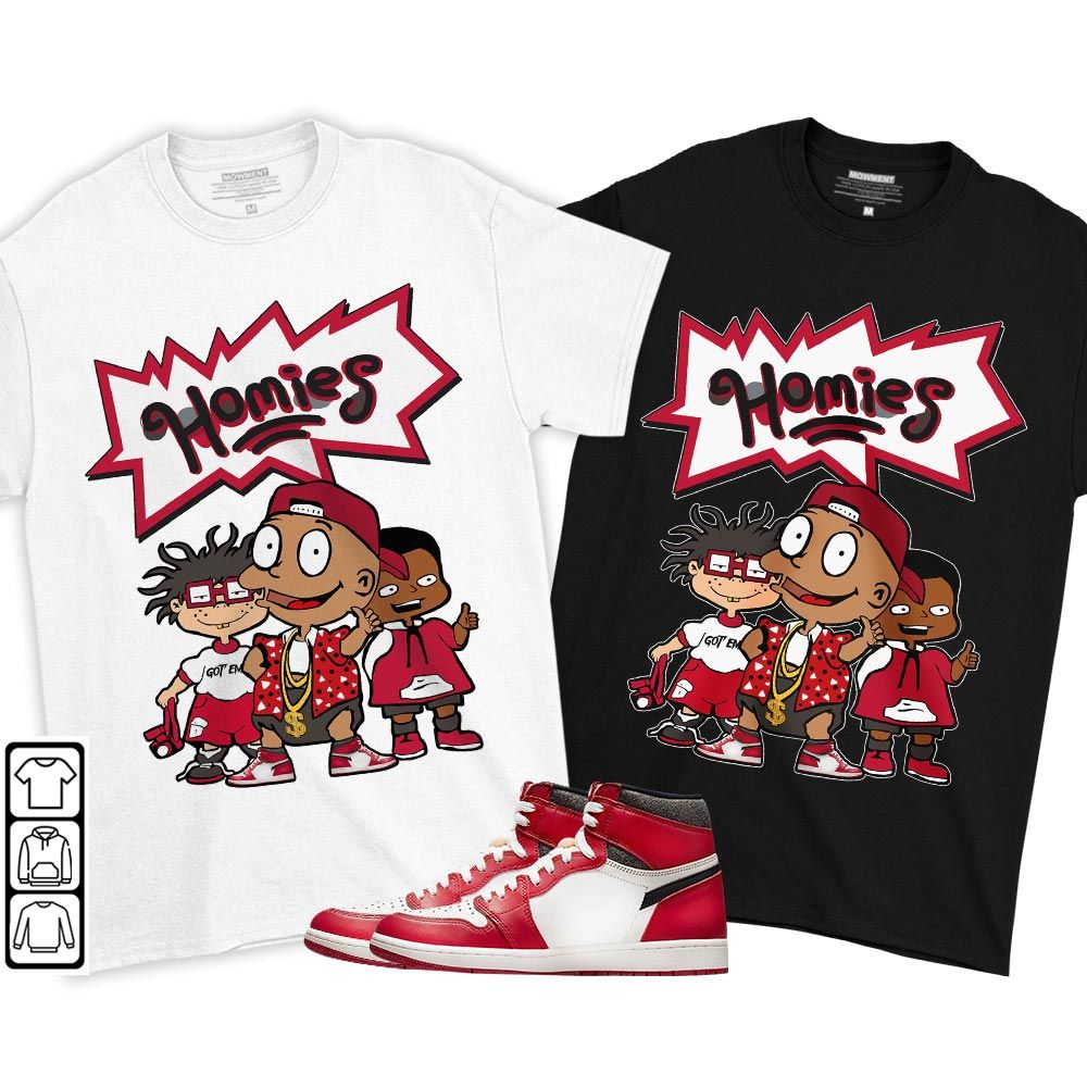 Cartoon 90s Homies Sneaker Shirt Match High OG Chicago 1s, Jordan 1 Lost Found Chicago MKO T-Shirt Cartoon 90s Homies Sneaker Shirt Match High OG Chicago 1s, Jordan 1 Lost Found Chicago MKO T-Shirt