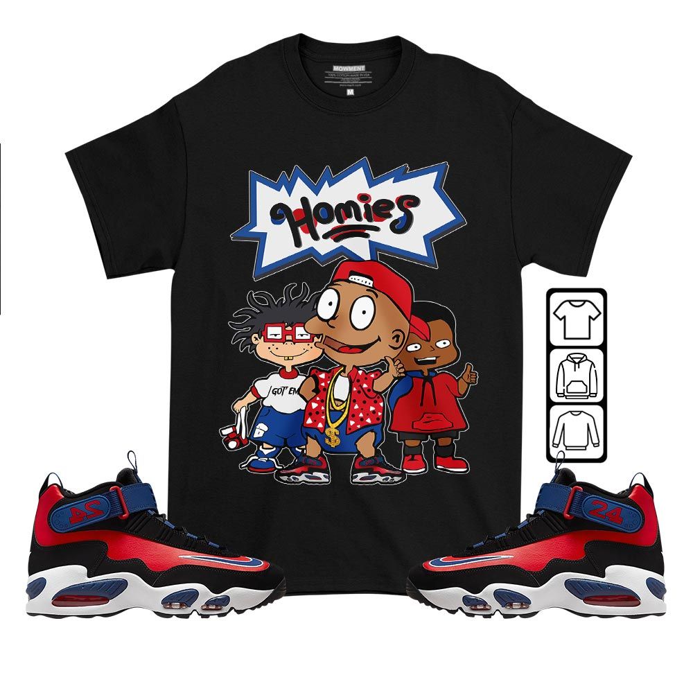 Cartoon 90s Homies Sneaker Shirt Match Max 1 Navy Red Black, Air Griffey Max 1 Black Red Navy Blue MKO T-Shirt Cartoon 90s Homies Sneaker Shirt Match Max 1 Navy Red Black, Air Griffey Max 1 Black Red Navy Blue MKO T-Shirt