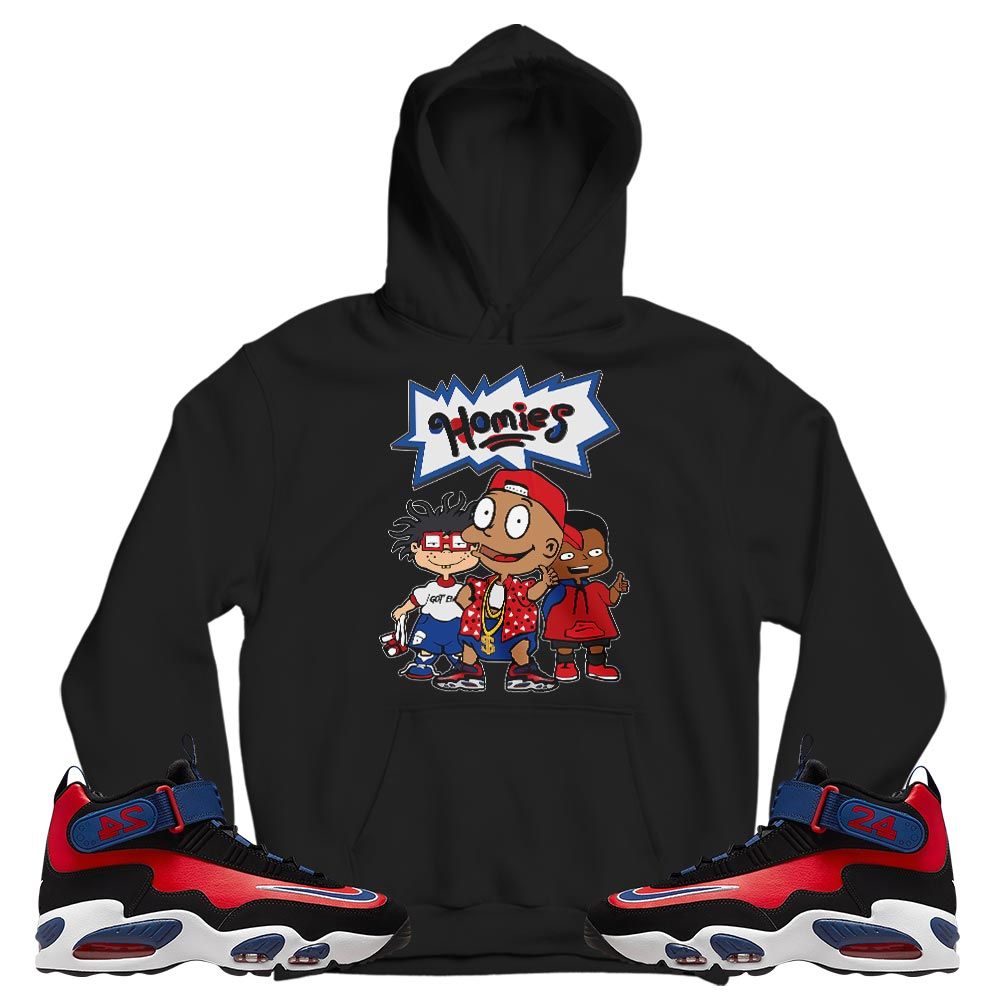 Cartoon 90s Homies Sneaker Shirt Match Max 1 Navy Red Black, Air Griffey Max 1 Black Red Navy Blue MKO T-Shirt