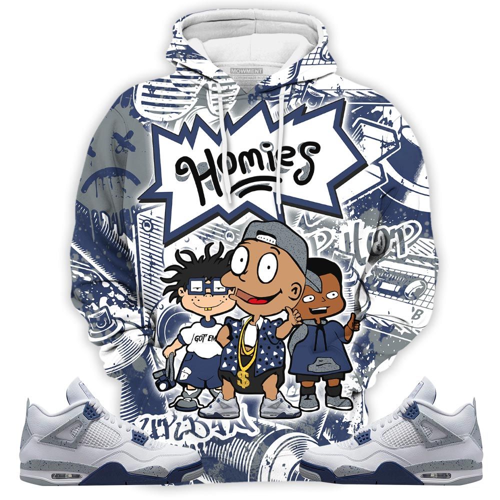 Cartoon 90S Homies Sneaker Shirt Match Midnight Navy 4S, Jordan 4 Retro Midnight Navy Hoodie Sweatshirt Tee All Over Print MKO Shirt Cartoon 90S Homies Sneaker Shirt Match Midnight Navy 4S, Jordan 4 Retro Midnight Navy Hoodie Sweatshirt Tee All Over Print MKO Shirt