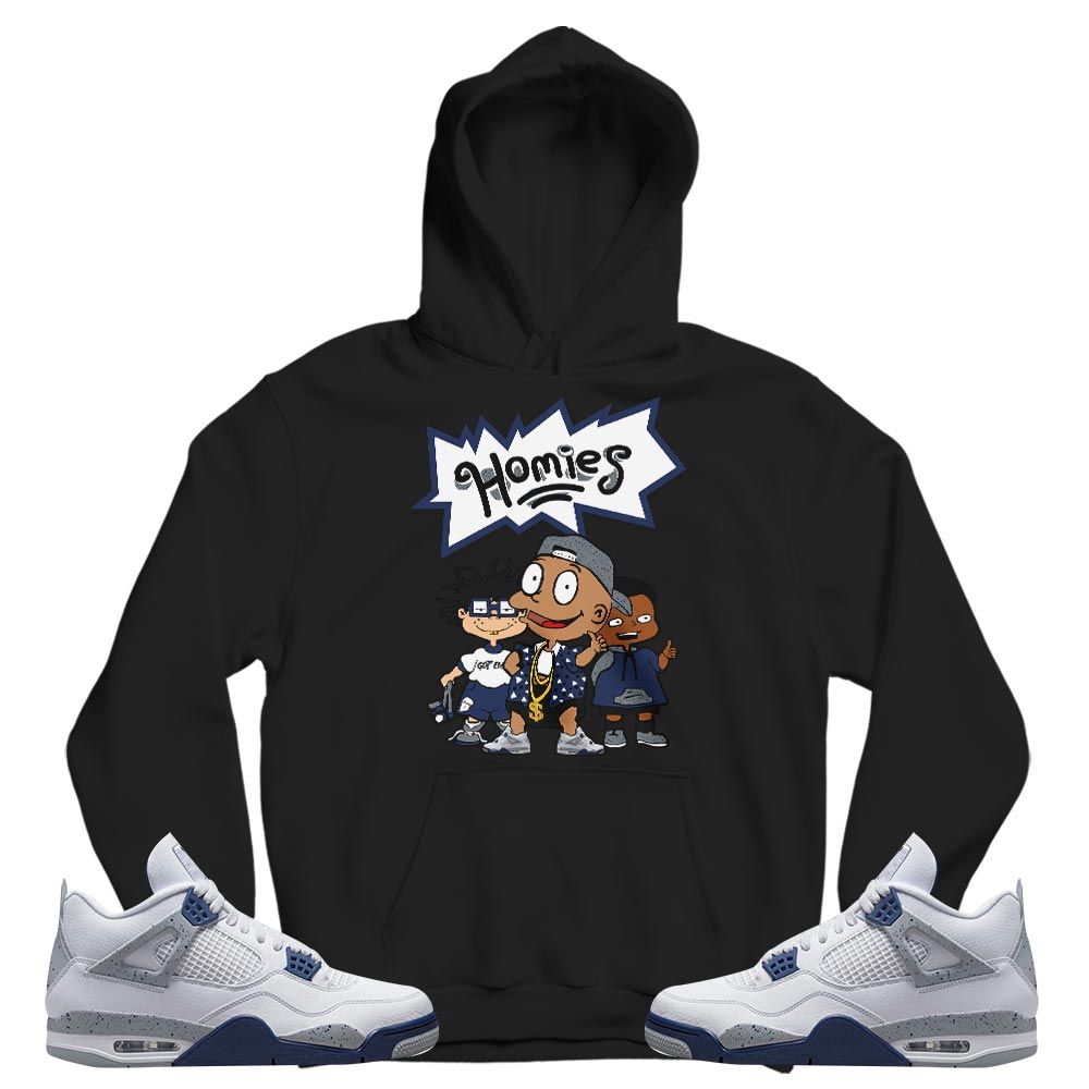 Cartoon 90s Homies Sneaker Shirt Match Midnight Navy 4s, Jordan 4 Retro Midnight Navy MKO T-Shirt