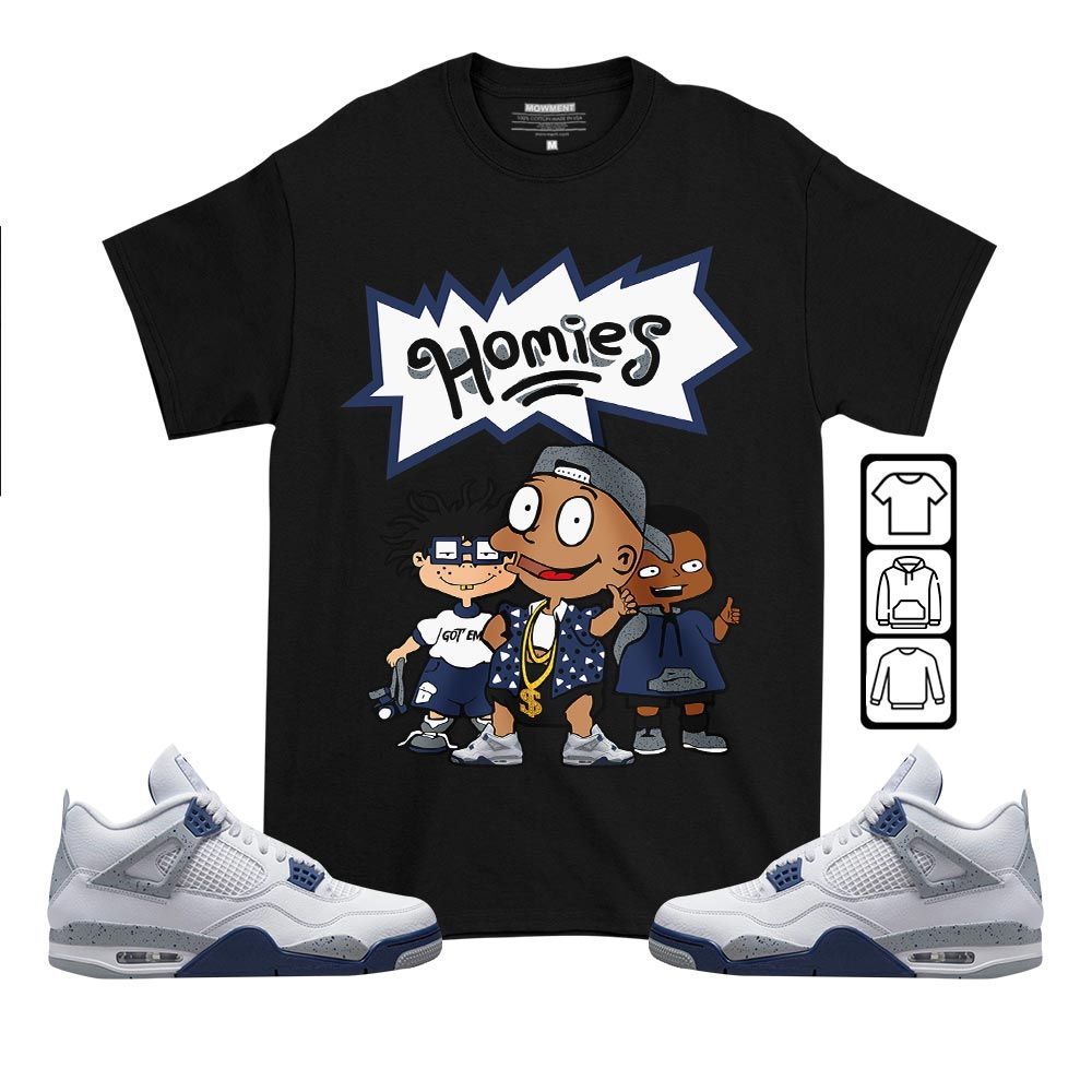 Cartoon 90s Homies Sneaker Shirt Match Midnight Navy 4s, Jordan 4 Retro Midnight Navy MKO T-Shirt Cartoon 90s Homies Sneaker Shirt Match Midnight Navy 4s, Jordan 4 Retro Midnight Navy MKO T-Shirt