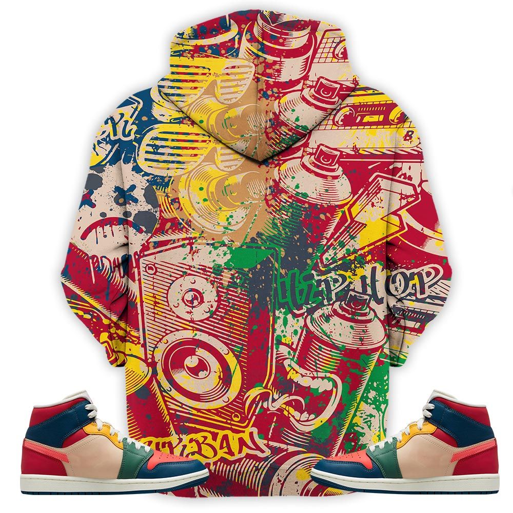 Cartoon 90S Homies Sneaker Shirt Match Multi Color 2022 1S, Jordan 1 Mid Multi Color 2022 Hoodie Sweatshirt Tee All Over Print MKO Shirt