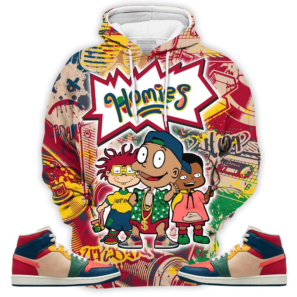Cartoon 90S Homies Sneaker Shirt Match Multi Color 2022 1S, Jordan 1 Mid Multi Color 2022 Hoodie Sweatshirt Tee All Over Print MKO Shirt Cartoon 90S Homies Sneaker Shirt Match Multi Color 2022 1S, Jordan 1 Mid Multi Color 2022 Hoodie Sweatshirt Tee All Over Print MKO Shirt