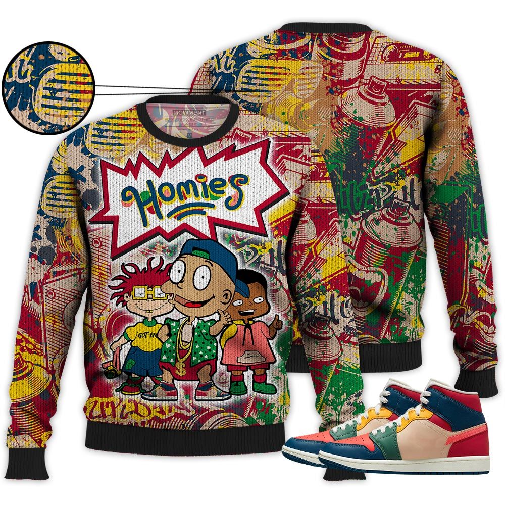 Cartoon 90S Homies Sneaker Shirt Match Multi Color 2022 1S, Jordan 1 Mid Multi Color 2022 Hoodie Sweatshirt Tee All Over Print MKO Shirt Cartoon 90S Homies Sneaker Shirt Match Multi Color 2022 1S, Jordan 1 Mid Multi Color 2022 Hoodie Sweatshirt Tee All Over Print MKO Shirt